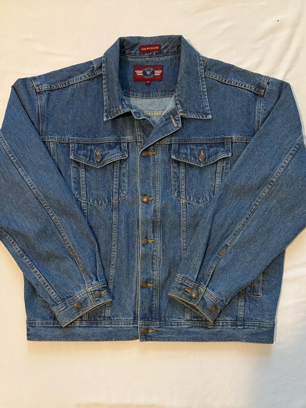 Vintage Denim Gear Denim Jacket Men XL Made in Hong Kong Trucker Y2K